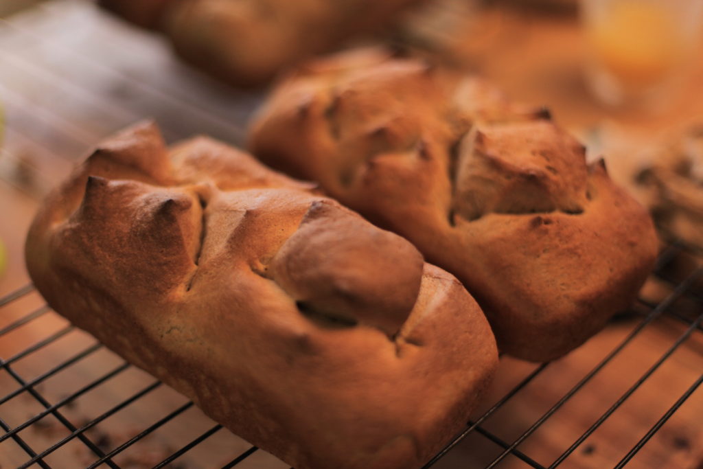 Two beautiful kamut loaves