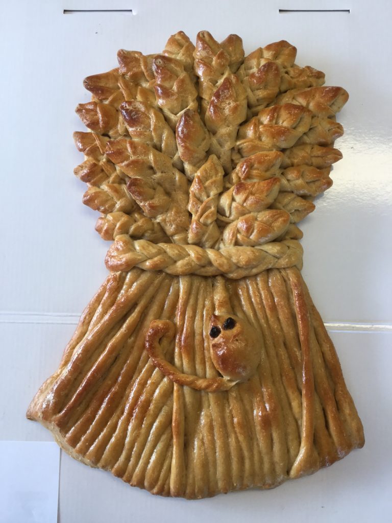 Baking your own bread means more creativity, like this beautiful commissioned harvest wreath!